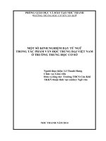 Một số kinh nghiệm trong giảng dạy từ ngữ môn ngữ văn từ trong tác phẩm trung đại việt nam