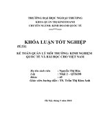 Khóa luận tốt nghiệp: Kế hoạch quản lý môi trường: Kinh nghiệm quốc tế và bài học Việt Nam