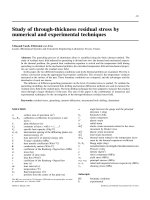 study of through-thickness residual stress by numerical and experimental techniques