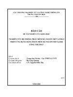 Nghiên cứu hệ thống phần mềm mã nguồn mở và phát triển ứng dụng bằng phần mềm mã nguồn mở tại bộ công thương