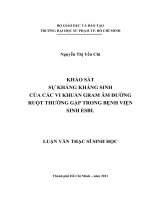 khảo sát sự kháng kháng sinh của các vi khuẩn gram âm đường ruột thường gặp trong bệnh viện sinh esbl