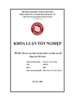 Khóa luận tốt nghiệp: Đầu tư trực tiếp của Hàn Quốc vào lĩnh vực bất động sản Việt Nam