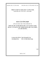 Thiết kế chế tạo phổ kế siêu cao tần băng X biểu Dicke và ứng dụng thử nghiệm trong điều tra nghiên cứu môi trường