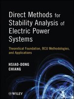 direct methods for stability analysis of electric power systems theoretical foundation, bcu methodologies, and applications