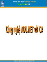 công nghệ ado.net cới c# - lập trình thực thi các hoạt động xử lý theo cơ chế ngắt kết nối (disconnected)