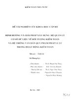 Định hướng và giải pháp xây dựng hệ quản lý cơ sở dữ liệu về đối tượng kiểm toán và hệ thống văn bản pháp luật trong hoạt động kiểm toán