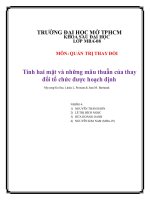 tiểu luận tính hai mặt và những mâu thuẫn của thay đổi tổ chức được hoạch định