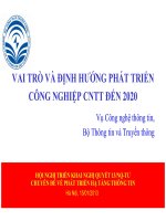 vai trò và định hướng phát triển công nghiệp cÔNG NGHỆ THÔNG TIN đến năm 2020
