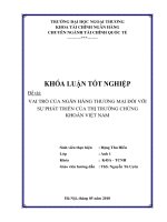 Khóa luận tốt nghiệp: Vai trò của ngân hàng thương mại đối với sự phát triển của thị trường chứng khoán Việt Nam