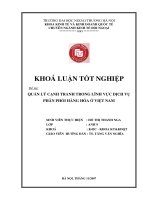 Quản lý cạnh tranh trong lĩnh vực dịch vụ phân phối hàng hóa ở việt nam