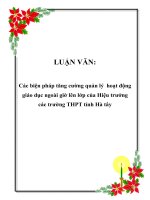 Các biện pháp tăng cường quản lý hoạt động