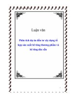 luận văn phân tích dự án đầu tư xây dựng tổ hợp sản xuất bê tông thương phẩm và bê tông đúc sẵn