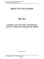 Luận văn tốt nghiệp Đề tài nghiên cứu kế toán chi phí sản xuất và tính giá thành sản phẩm
