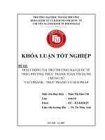 Hoạt động tài trợ thương mại quốc tế theo phương thức thanh toán tín dụng chứng từ tại VPBank - thực trạng và giải pháp