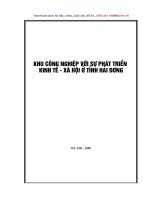 luận văn thạc sĩ Khu công nghiệp với sự phát triển kinh tế xã hội ở tỉnh Hải Dương