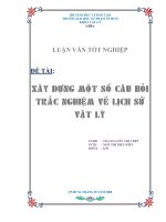 xây dựng một số câu hỏi trắc nghiệm về lịch sử vật lý