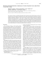 electrical and thermal interface conductance of carbon nanotubes grown under dc bias voltage