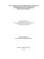 Những yếu tố động lực dự báo hiệu suất thực hiện công việc của giáo viên trường cao đẳng sư phạm ở các tỉnh phía bắc  một chương trình đề xuất nâng cao