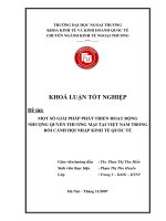 Một số giải pháp phát triển hoạt động nhượng quyền thương mại tại việt nam trong bối cảnh hội nhập kinh tế quốc tế