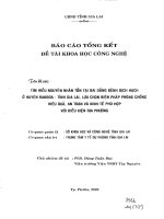 Tìm hiểu nguyên nhân tồn tại dai dẳng bệnh dịch hạch ở huyện đắc đoa, tỉnh gia lai, lựa chọn biện pháp phòng chống hiệu quả, an toàn và kinh tế phù hợp với điều kiện ở địa phương