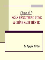 Chuyên đề 7 ngân hàng trung ương & chính sách tiền tệ   dr  nguyễn thị lan