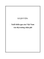 Luận văn xuất khẩu gạo của việt nam vào thị trường Châu  Phi
