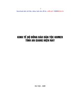 Kinh tế hộ đồng bào dân tộc Khmer tỉnh An Giang hiện nay