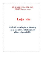 đồ án hệ thống bơm dầu tăng áp nhiều cấp