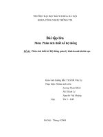 Phân tích thiết kế hệ thống quản lý kinh doanh khách sạn