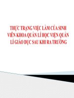 Thực trạng việc làm của sinh viên khoa quản lí