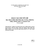 nghiên cứu đánh giá mức độ ô nhiễm phóng xạ tại ba huyện phong thổ (lai châu), nông sơn (quảng nam), hàm tân (bình thuận) và đề xuất biện pháp phòng ngừa - địa hoá môi trường ba vùng- phong thổ, nông sơn và hàm tân tỷ lệ 1-50