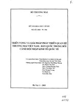 Triển vọng và giải pháp phát triển quan hệ thương mại việt nam   hàn quốc trong bối cảnh hội nhập kinh tế quốc tế