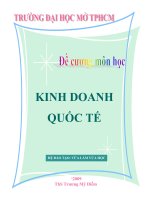 đề cương môn học kinh doanh quốc tế - ths. trương mỹ diễm