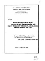 Nghiên cứu thực trạng và đề xuất các giải pháp bảo đảm an ninh nông thôn phục vụ yêu cầu phát triển kinh tế, văn hoá, xã hội tỉnh sơn la thời kỳ 2006 2010