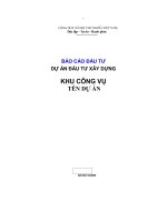 báo cáo đầu tư dự án đầu tư xây dựng khu công vụ tên dự án