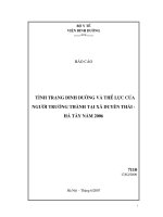 Tình trạng dinh dưỡng và thể lực của người trưởng thành tại xã duyên thái (tỉnh hà tây) năm 2006