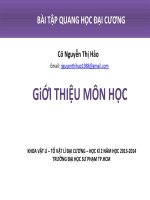 Giới thiệu môn học Quang học đại cương