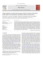 Tensile properties of cooked meat sausages and their correlation with texture profile analysis (TPA) parameters and physico chemical characteristics