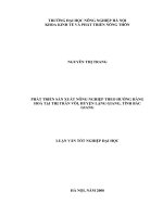 phát triển sản xuất nông nghiệp theo hướng hàng hoá tại thị trấn vôi, huyện lạng giang, tỉnh bắc giang