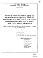 kết nối hệ thống thông tin thương mại mạng vinanet với hệ thống thông tin thương mại khác nhằm thác đẩy phát triển thị trường  ngoài nước cho hàng hoá xuất khẩu chủ  yếu của việt nam