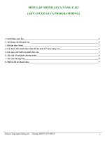 Giới thiệu môn lập trình JAVA nâng cao