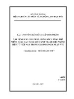 Xây dựng các giải pháp nhằm nâng cao năng lực cạnh tranh cho ngành điện tử việt nam trong giai đoạn gia nhập WTO