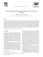 phase change phenomena during high power laser materials