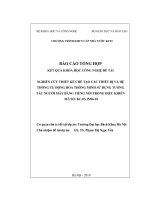 Nghiên cứu thiết kế chế tạo  thiết, hệ thống tự động hoá thông minh sử dụng tương tác người máy bằng tiếng nói trong điều khiển