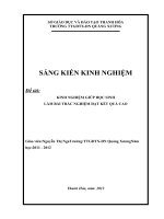 Kinh nghiệm giúp học sinh làm bài trắc nghiệm đạt kết quả cao