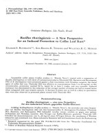 Bacillus thuringiensis   a new perspective for an induced protection to coffee leaf rust