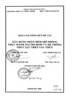 Xây dựng phần mềm mô phỏng thực hành ảo cho bơm và hệ thống thuỷ lực trên tàu thuỷ