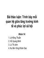 Trình bày mối quan hệ giữa tăng trưởng kinh tế và phúc lợi xã hội