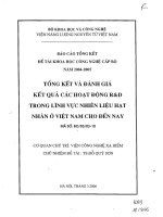 Tổng kết và đánh giá kết quả các hoạt động r & d trong lĩnh vực nhiên liệu hạt nhân ở việt nam cho đến hiện nay
