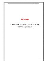 chính sách tỷ giá của trung quốc và thương mại châu á